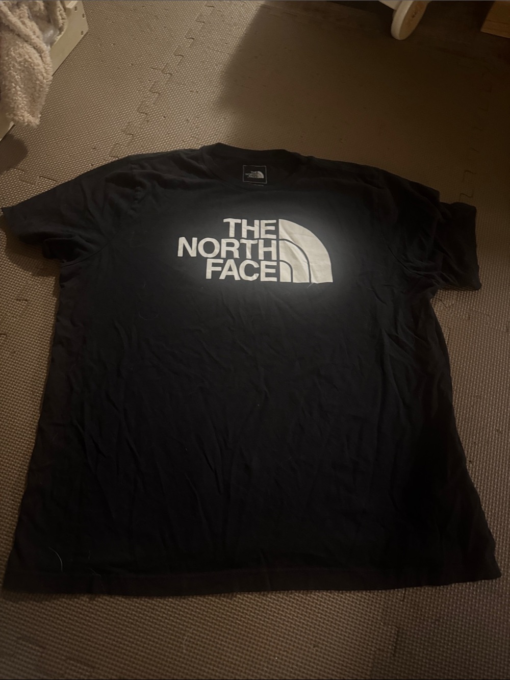 The North Face Black Tee with Large White Logo